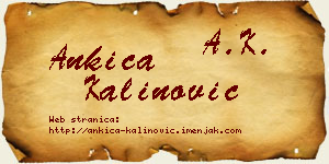 Ankica Kalinović vizit kartica